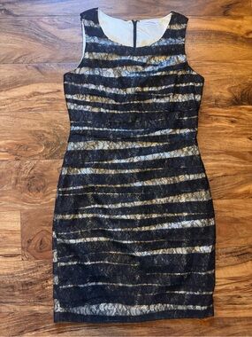 Calvin Klein Black and White Lace Cocktail Dress Size 12
